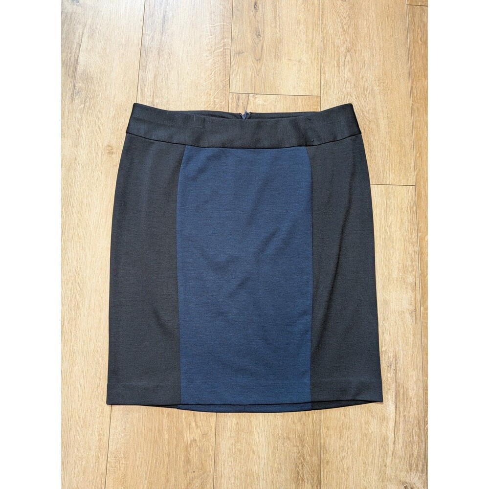 NWT Lane Bryant Color Block Pencil Skirt  Black Blue Stretch Zipper Women Sz 14
